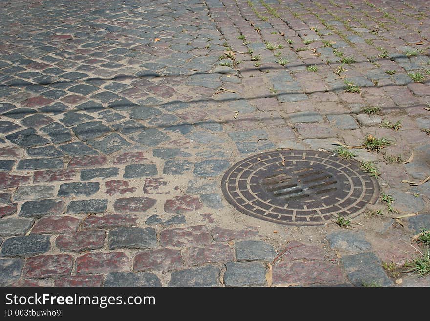 Culvert in paving stones