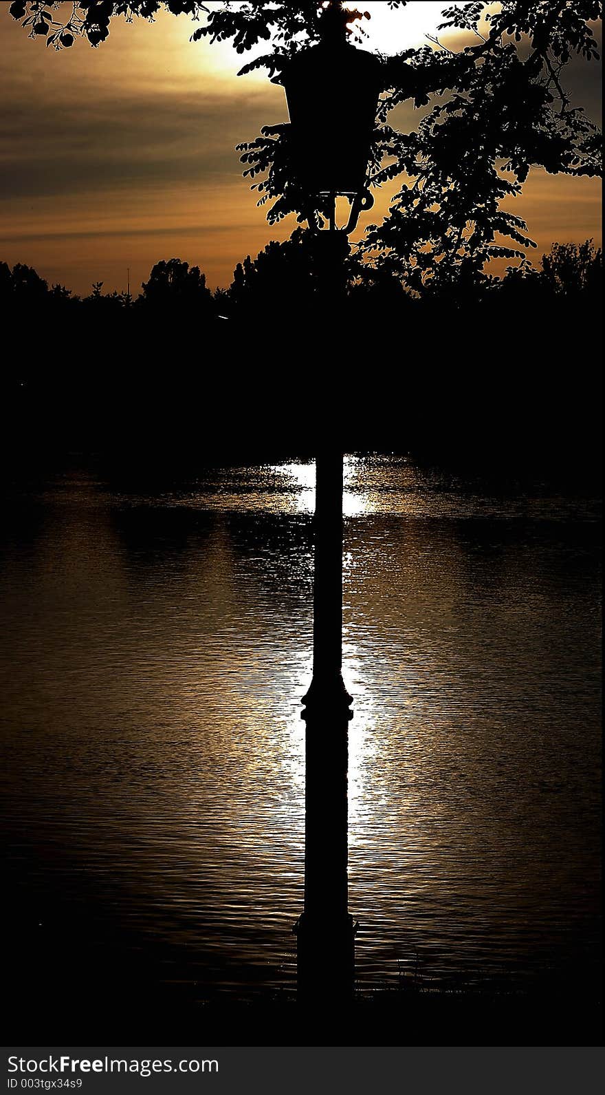 Lamp-post on the lake side