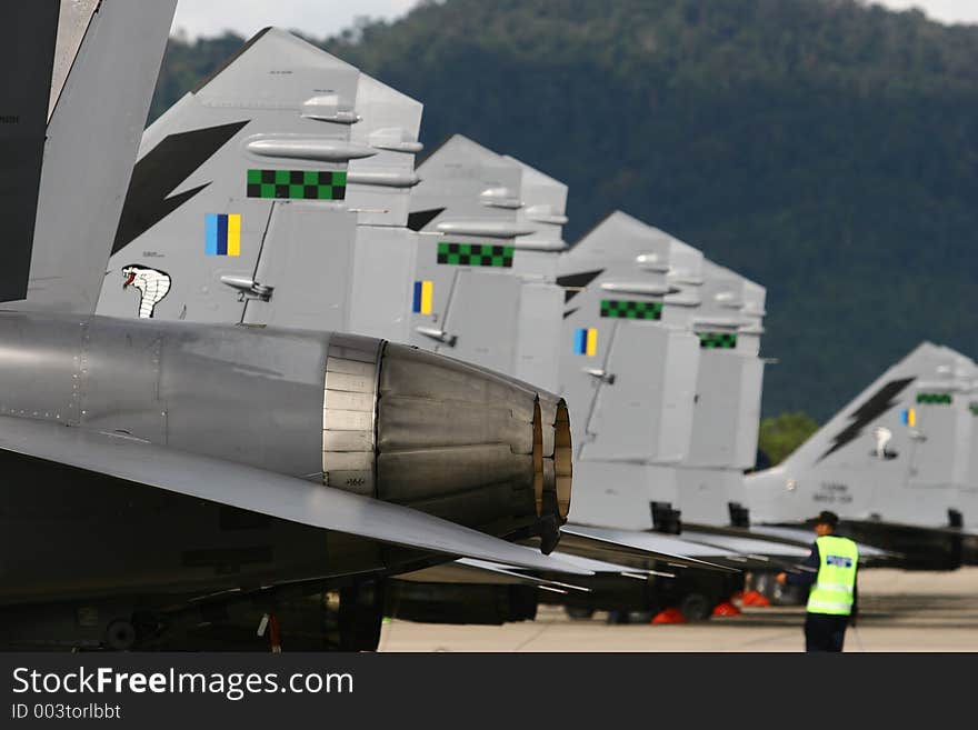 Mig on a tarmac display. Mig on a tarmac display