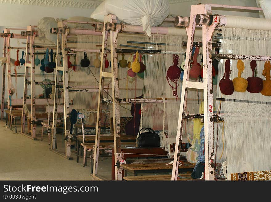 Traditional arabic weaver's shop.