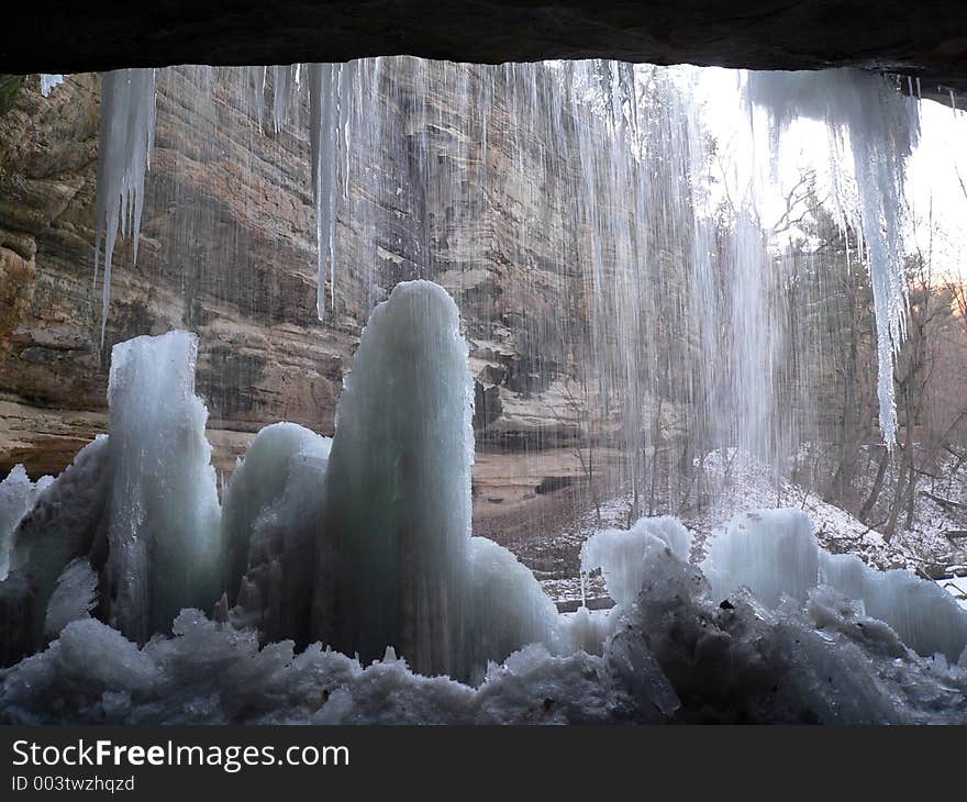 Winter waterfall. Winter waterfall