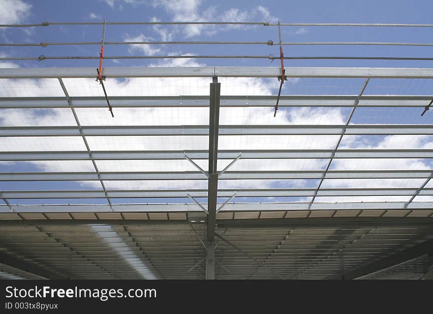 Safety platform at construction site. Safety platform at construction site