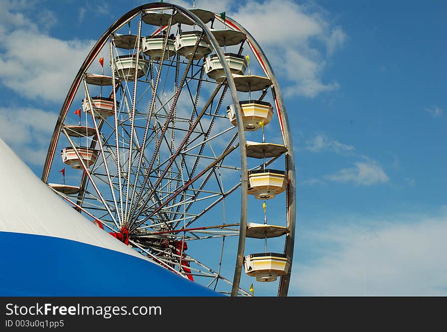 Ferris Wheel with Tent and Sky