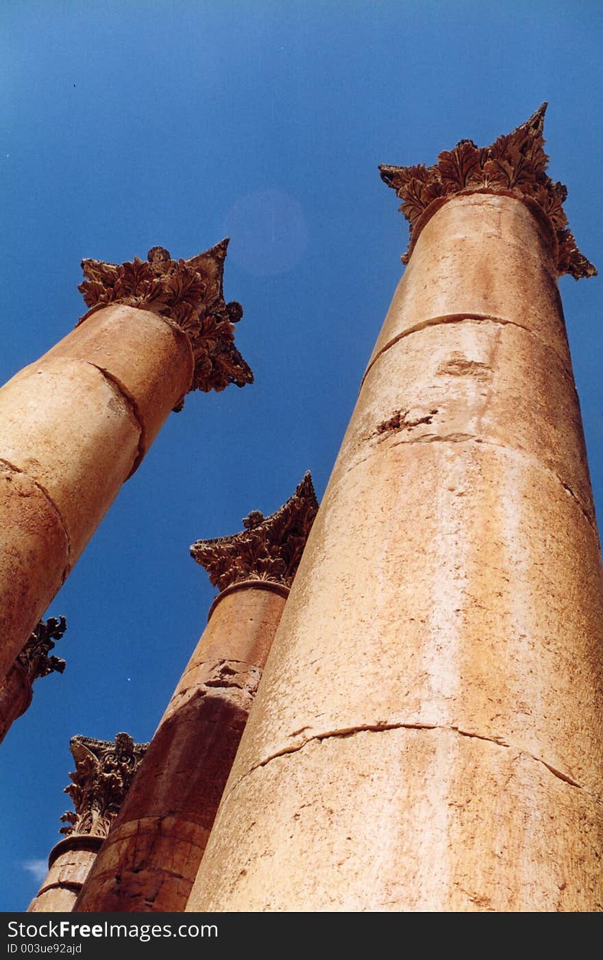 Columns of Jerash. Columns of Jerash