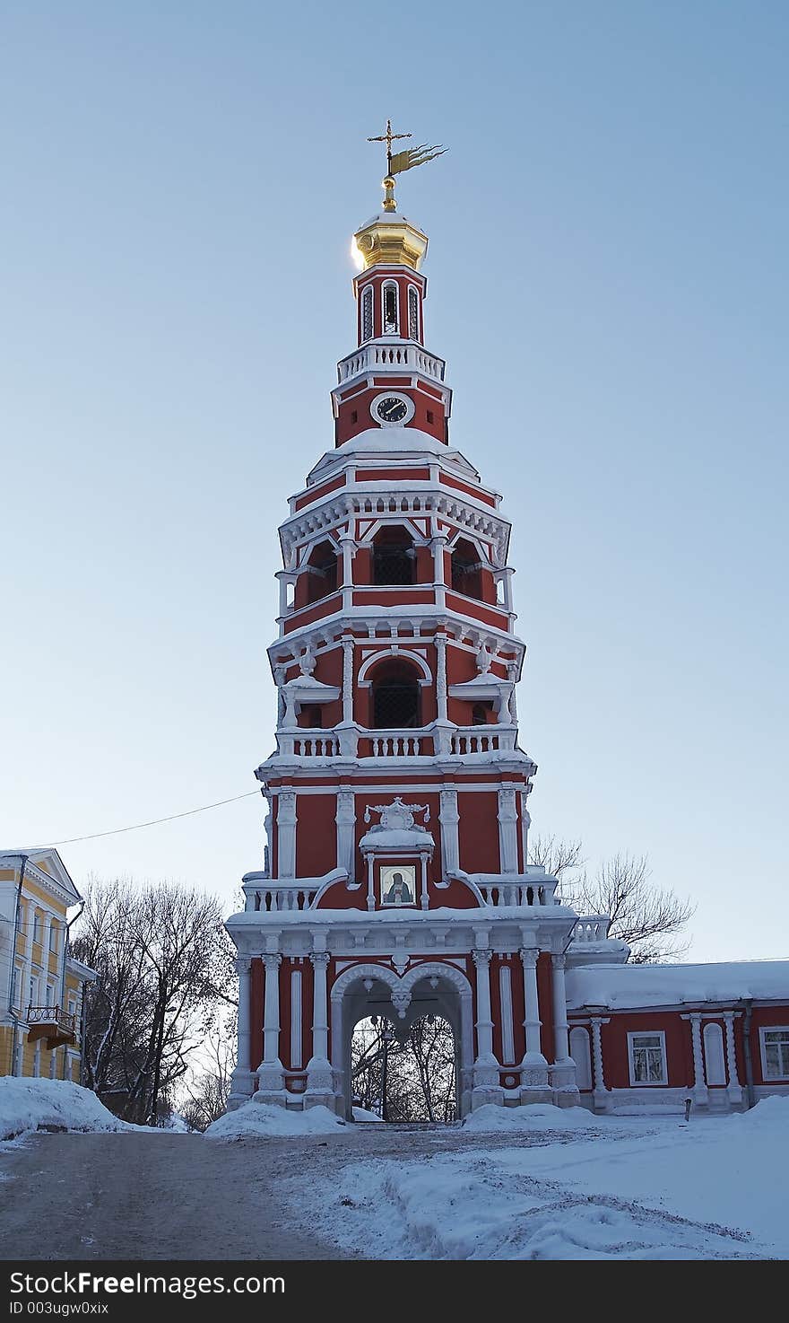 Bell tower of Stroganov's church in Nizhniy Novgorod