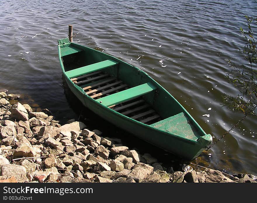 Small green boat