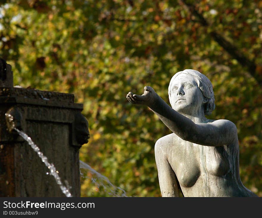 Statue begging for some water at karlsruhe. Statue begging for some water at karlsruhe