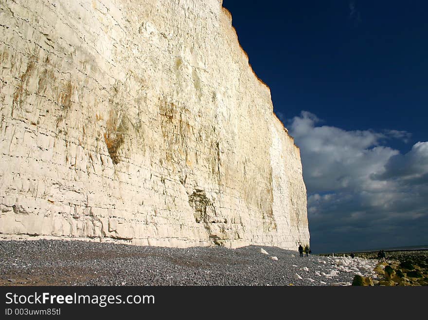 Beach below cliffs