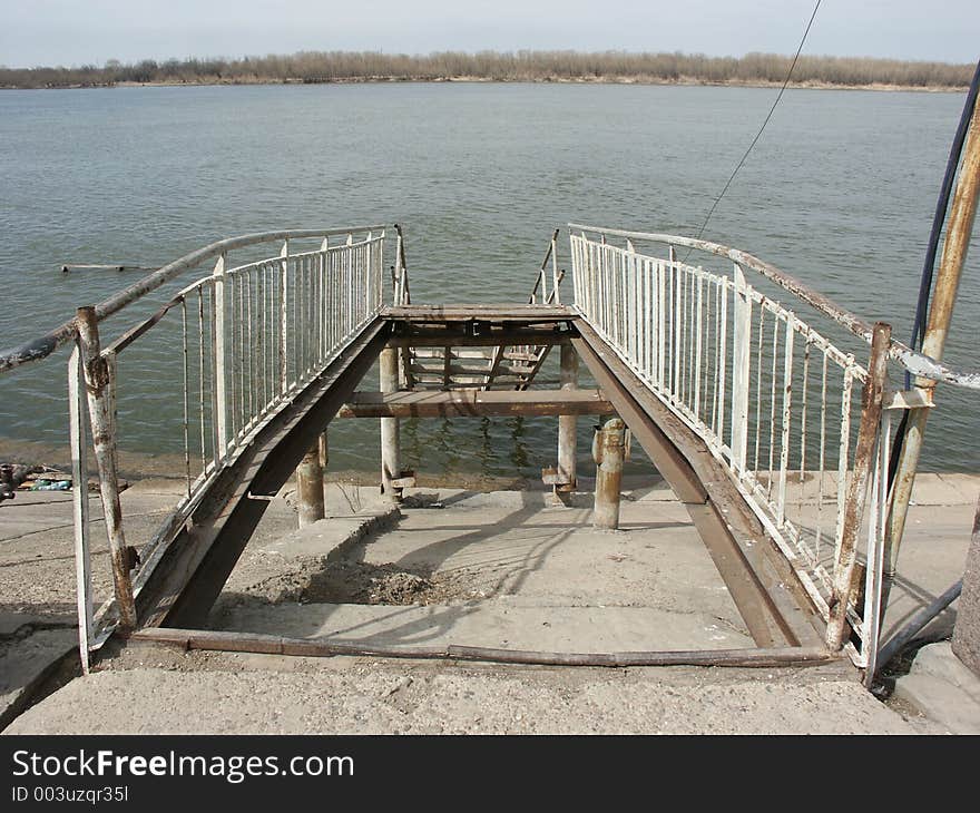 Stairway to water, Astrakhan, Russia