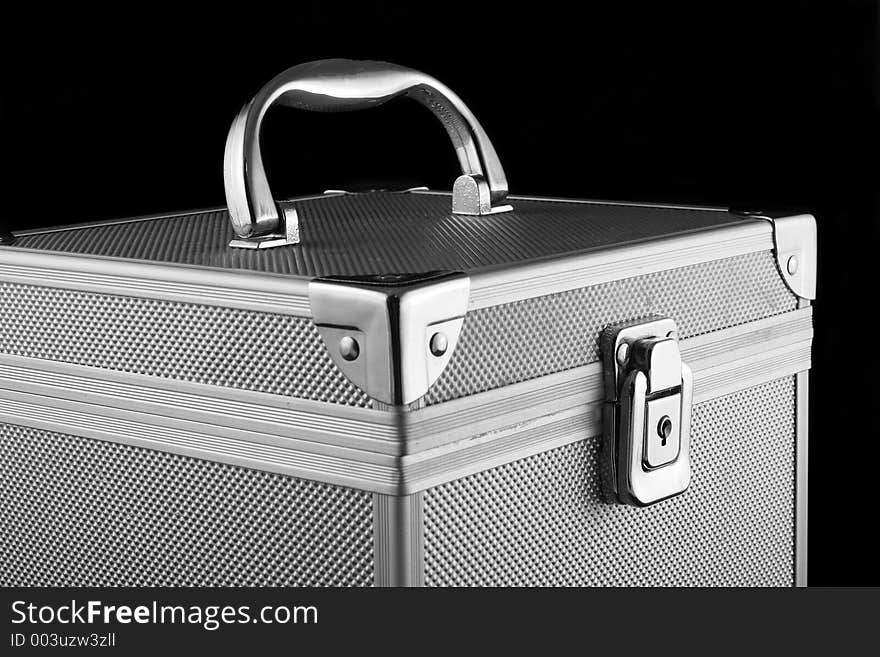 A safe locked metal box for storing your valuables. A safe locked metal box for storing your valuables