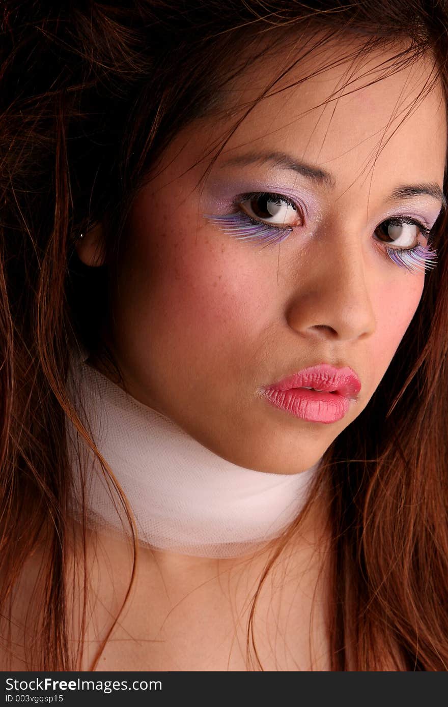 Wild makeup asian closeup