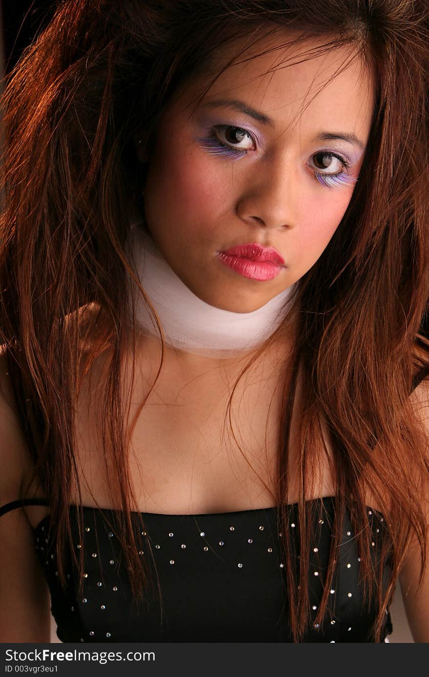 Portrait of wild asian hair and makeup. Portrait of wild asian hair and makeup