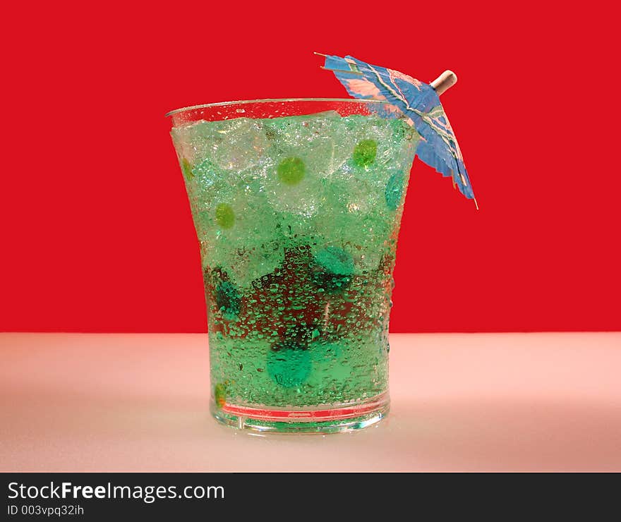 A cool summer green tropical drink. A cool summer green tropical drink