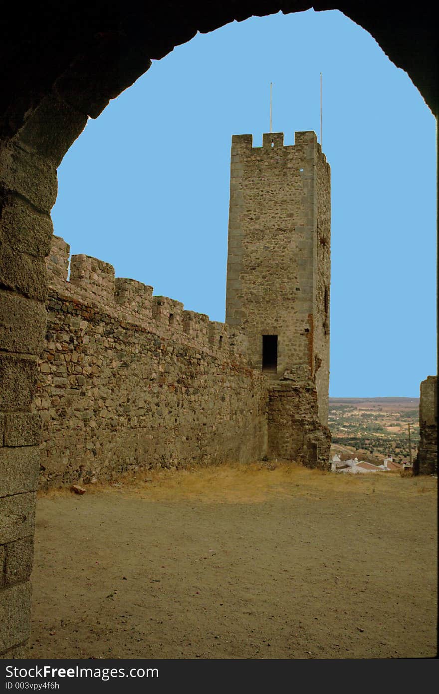 Eastern Central Portugal, ancient Arraiolos Castle, close to the Spain border.