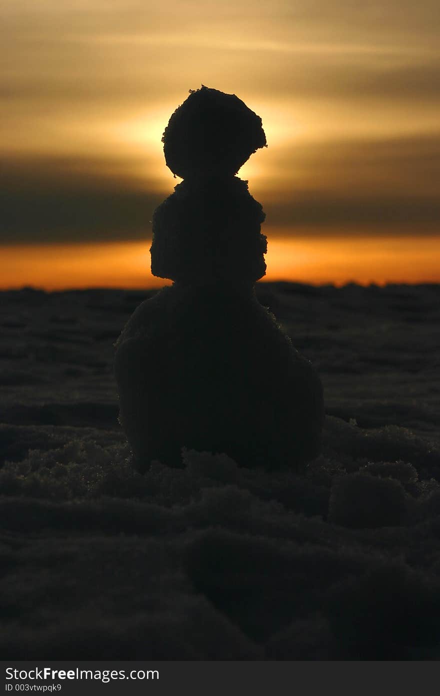 Snowman Sunset