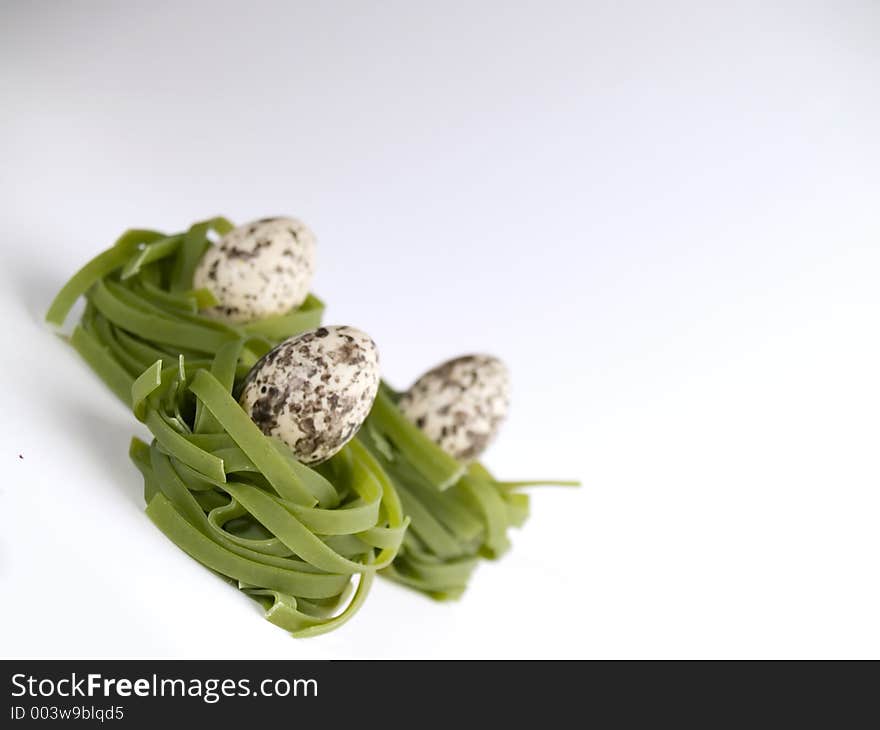 Eggs In The Green Pasta Nests