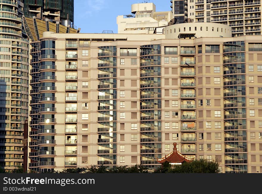 Urban Apartment Building, Evening Light, Sydney, Australia