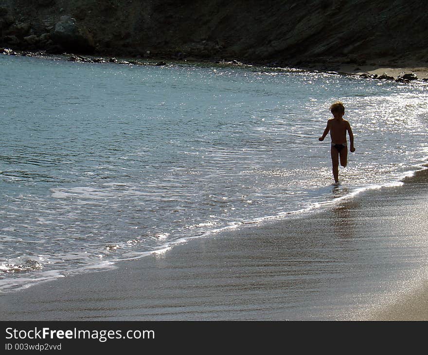 Runing on the beach