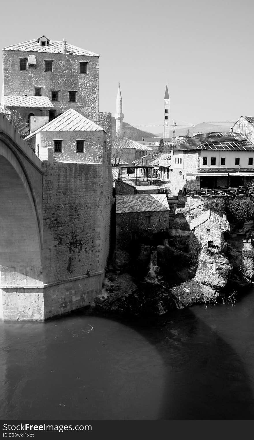 The old bridge in Mostar built 1566 by neimar Hajrudin protected by UNESCO