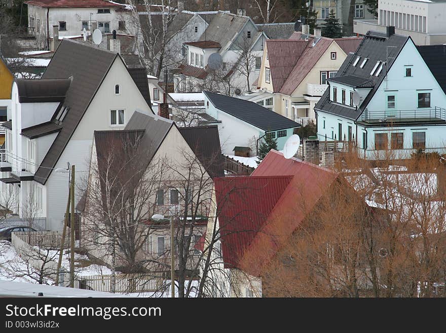 A view to a small city in Estonia (Pärnu). A view to a small city in Estonia (Pärnu)