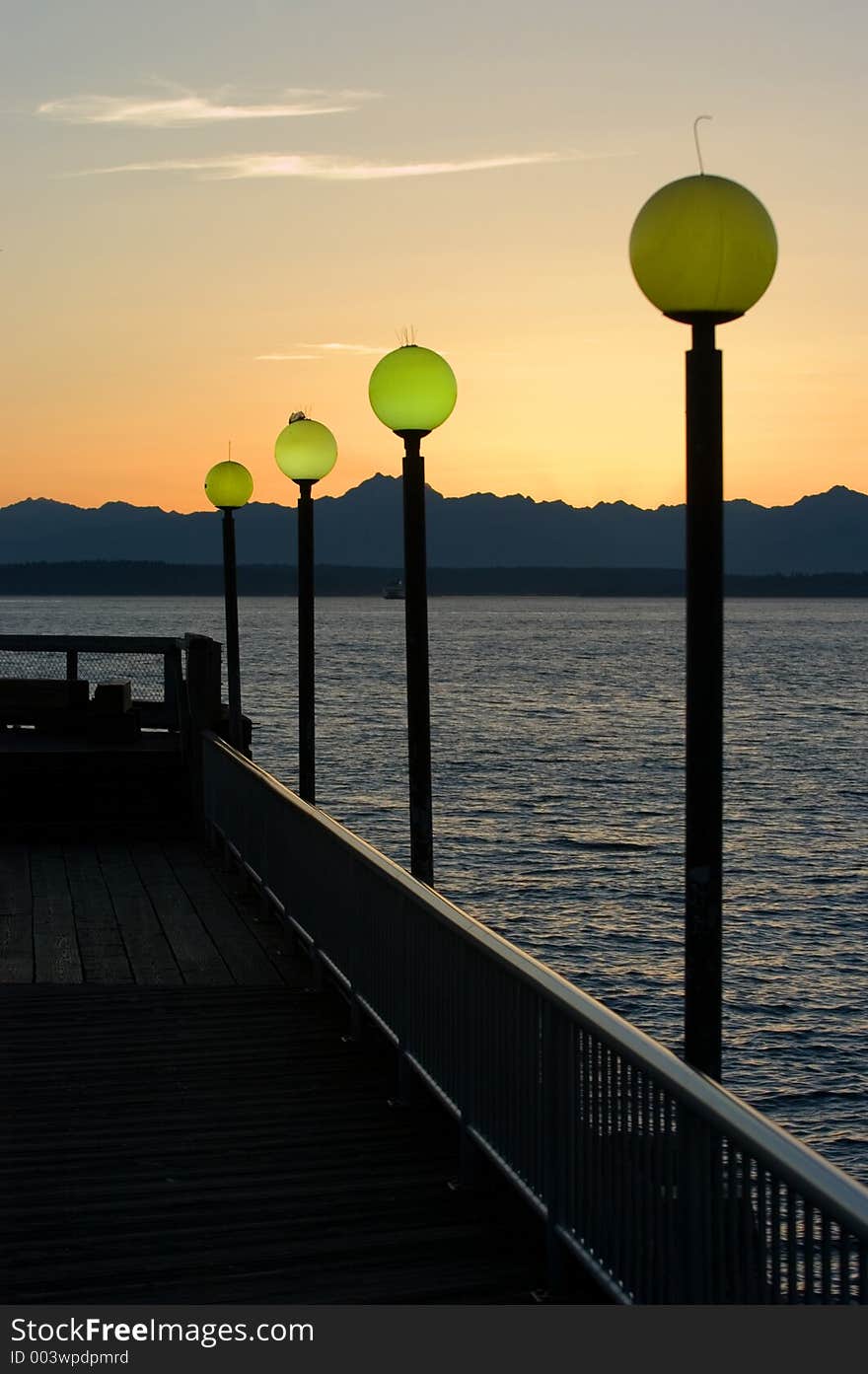 View of Puget Sound at sunset. View of Puget Sound at sunset