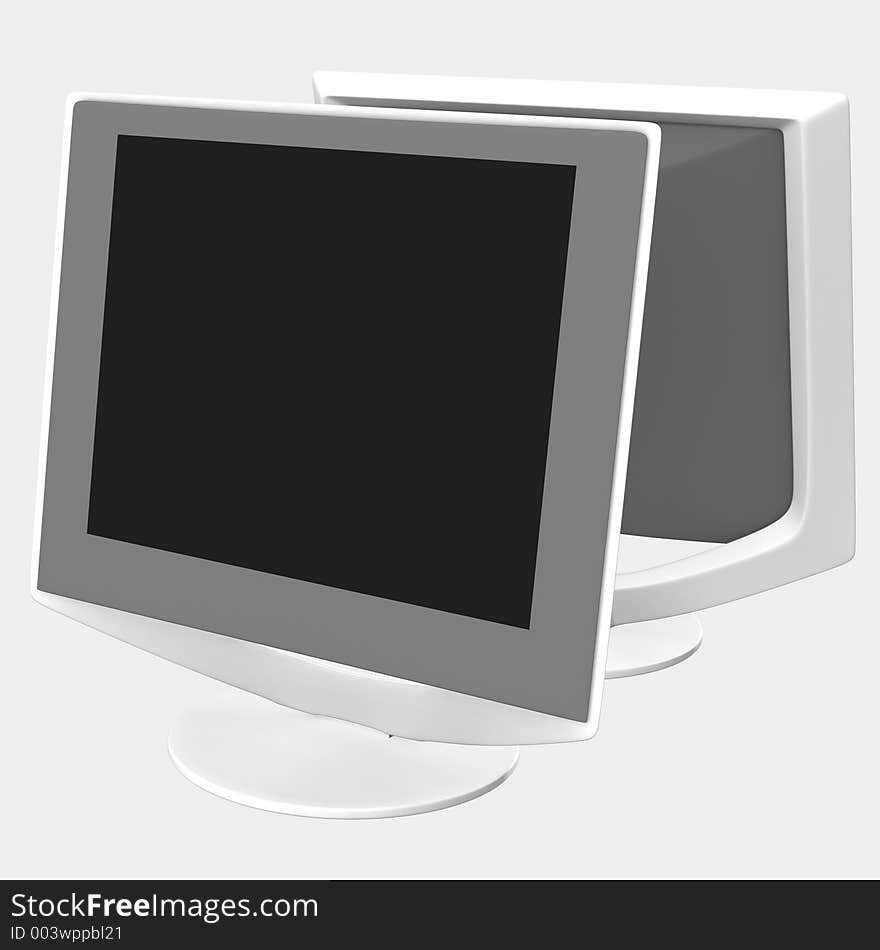 Two LCD monitors