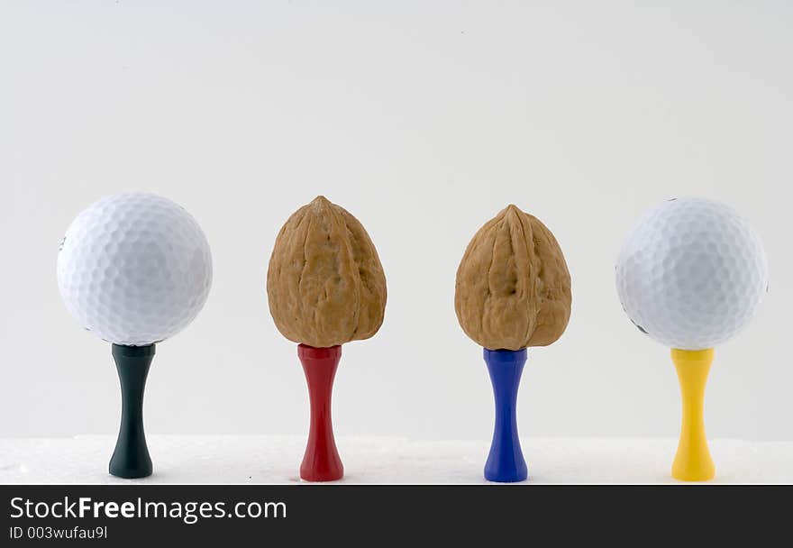 Golf and walnuts. Golf and walnuts