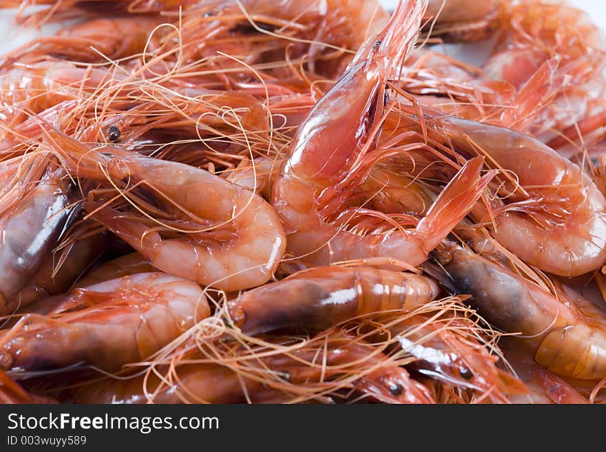 A lot of red prawns. A lot of red prawns