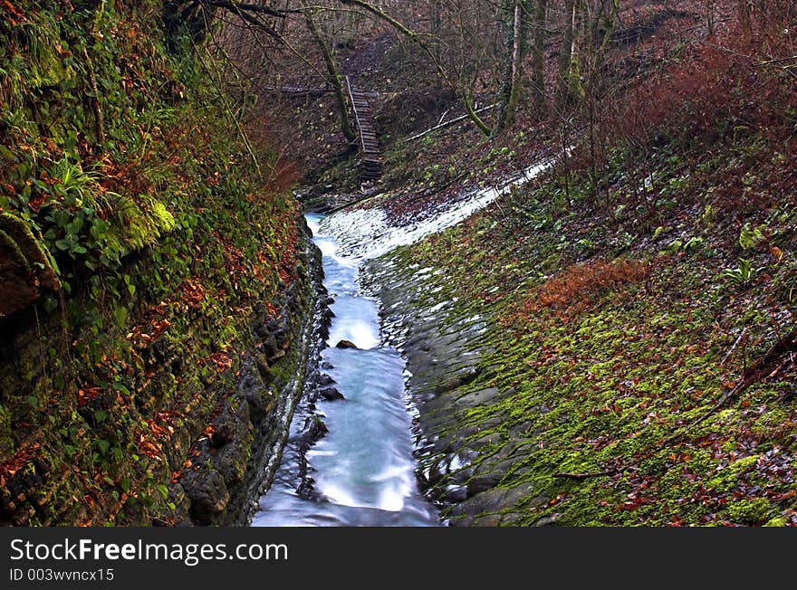 Waterfall stream. Waterfall stream