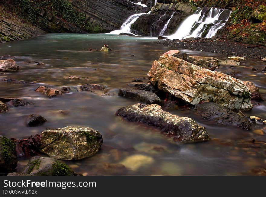 Waterfall, 1 sec. exposure. Waterfall, 1 sec. exposure