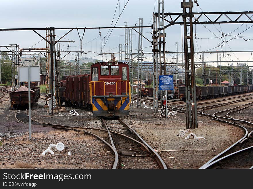 Trains at a railway station