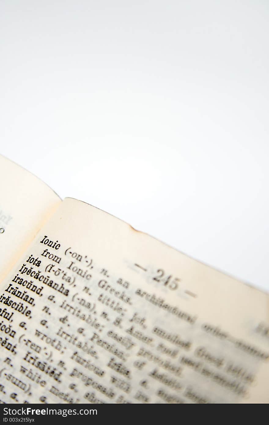 Old Dictionary, pages with words, shot DOF shot in RAW with 4x Closeup Filter, this thing is only like 2 tall, used to be my mum's and it later had a distressing time while I burned it with a magnifying glass as a kid :D. Old Dictionary, pages with words, shot DOF shot in RAW with 4x Closeup Filter, this thing is only like 2 tall, used to be my mum's and it later had a distressing time while I burned it with a magnifying glass as a kid :D