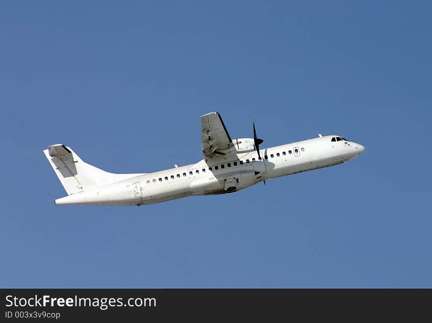 ATR-72 short after takeoff [all markings removed]. ATR-72 short after takeoff [all markings removed]