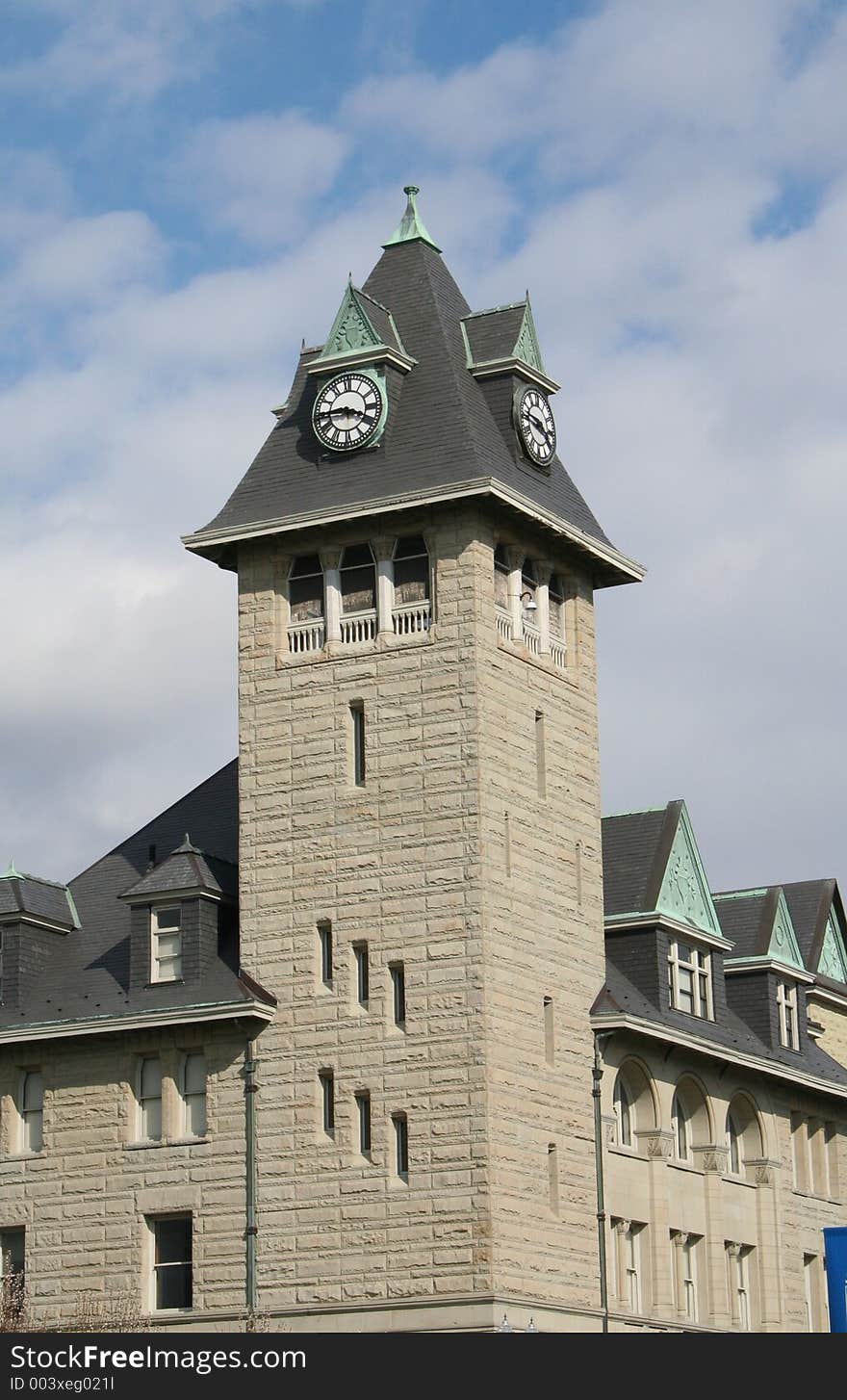 Victorian church with clock