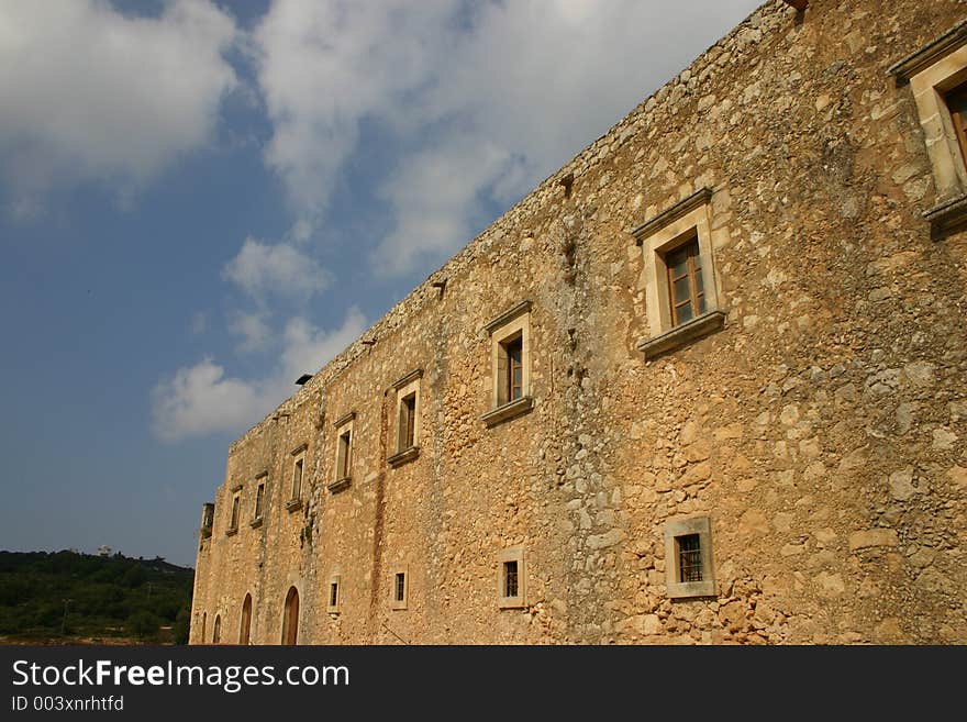 A Stone Monestary in the Mountains. A Stone Monestary in the Mountains