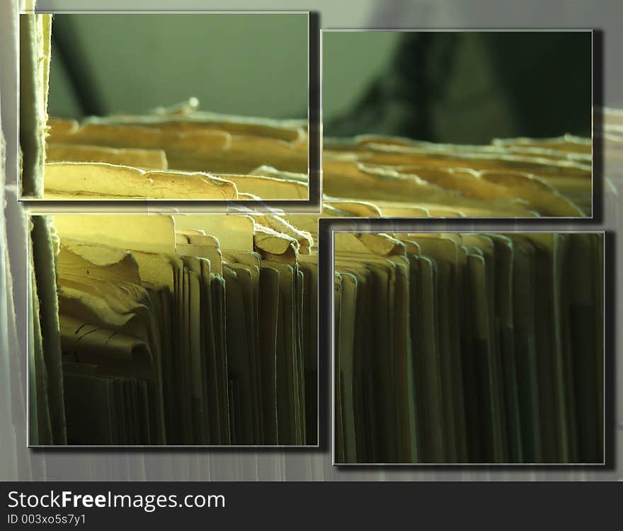 Fragmented picture of papers. Fragmented picture of papers