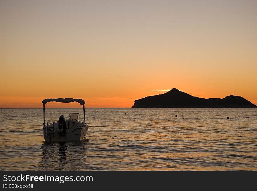 Greek island sunset. Greek island sunset