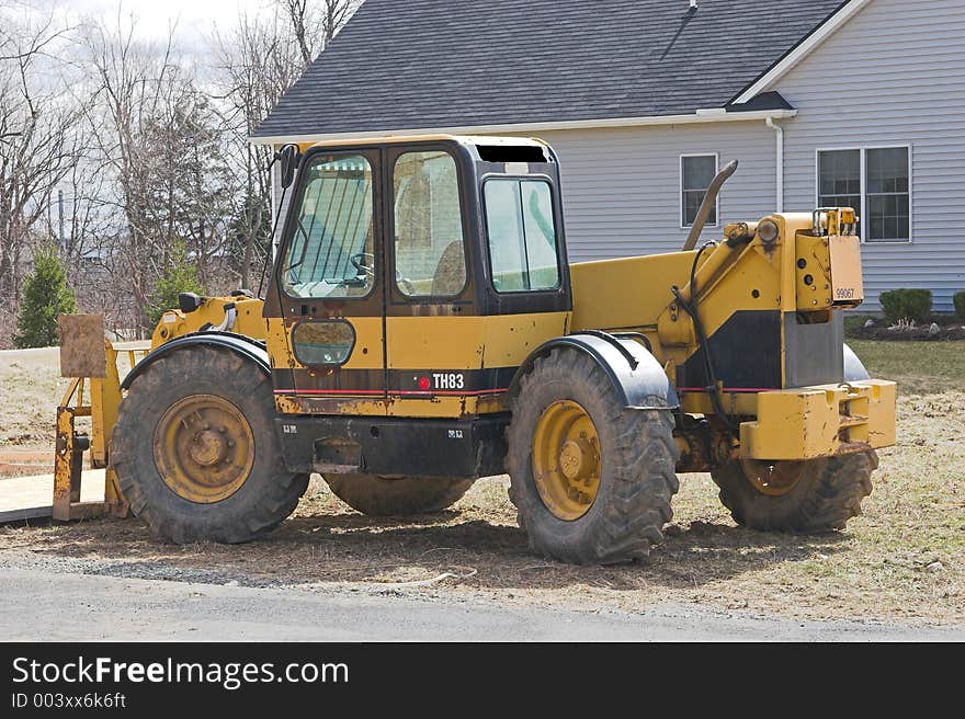 Bulldozer at a construction site. Bulldozer at a construction site