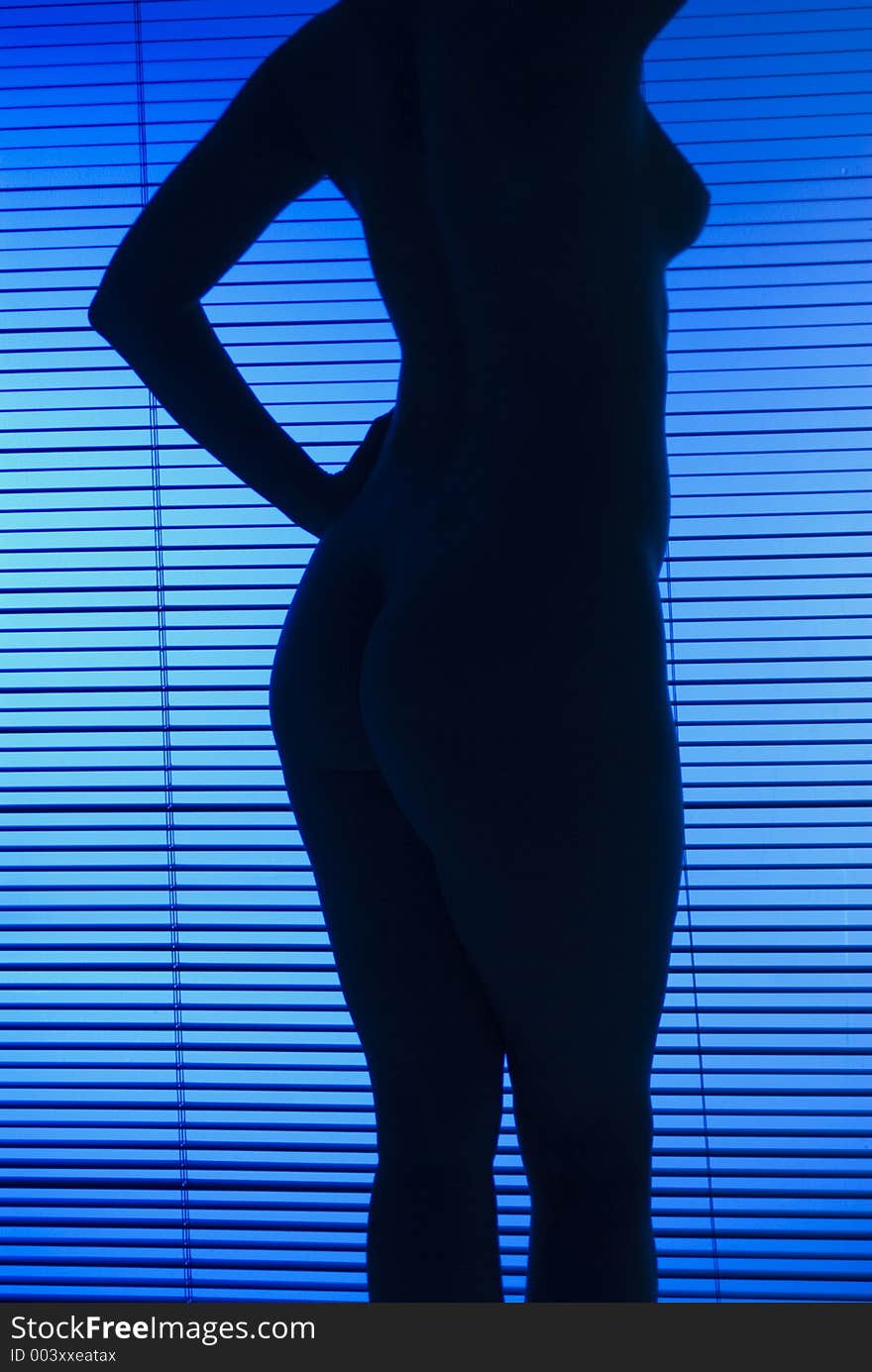 Silhouette in blue