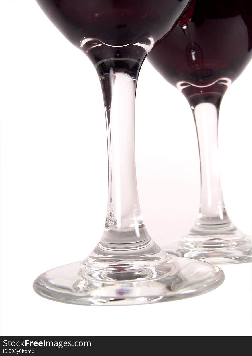 High resolution digital photo of wine glasses view from below (with red wine). High resolution digital photo of wine glasses view from below (with red wine)