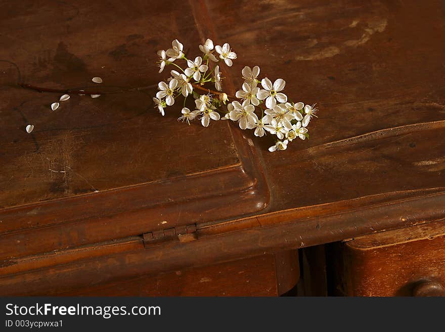 Cherry on an old table. Cherry on an old table