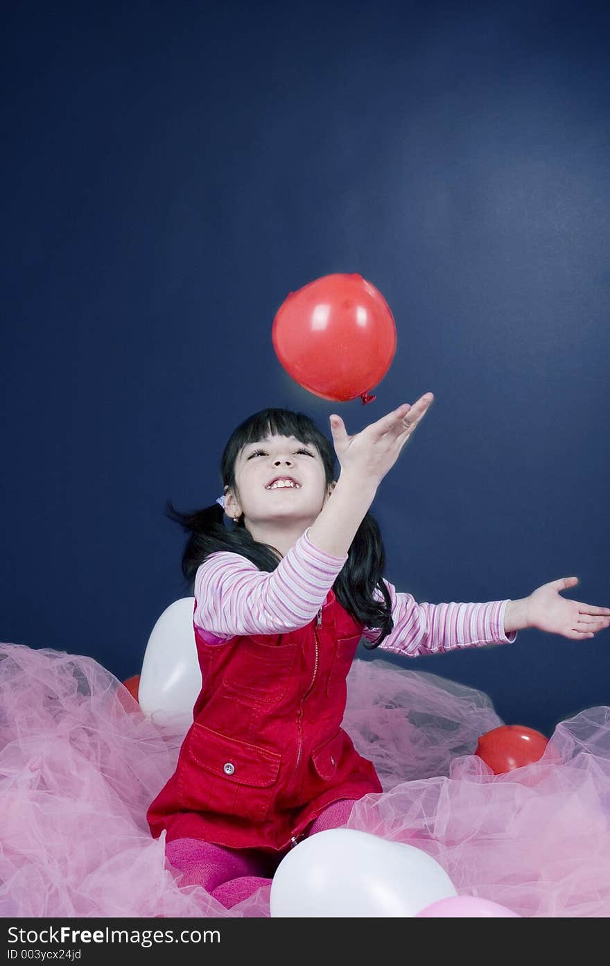 Pretty little girl with colored ballons. Pretty little girl with colored ballons