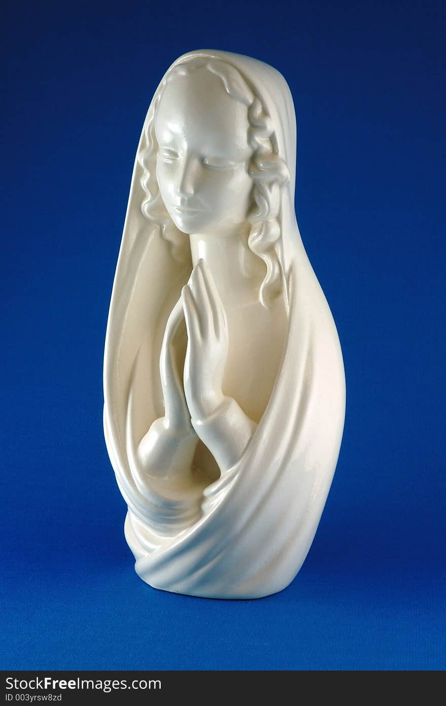 Blessed Mother Ceramic with blue background