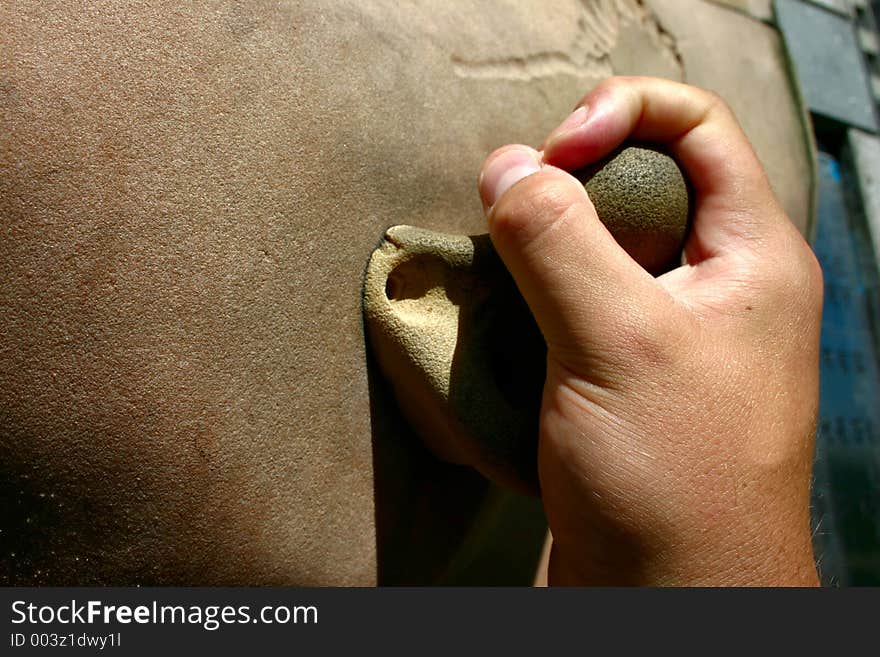 Climbing wall with Right Hand. Climbing wall with Right Hand