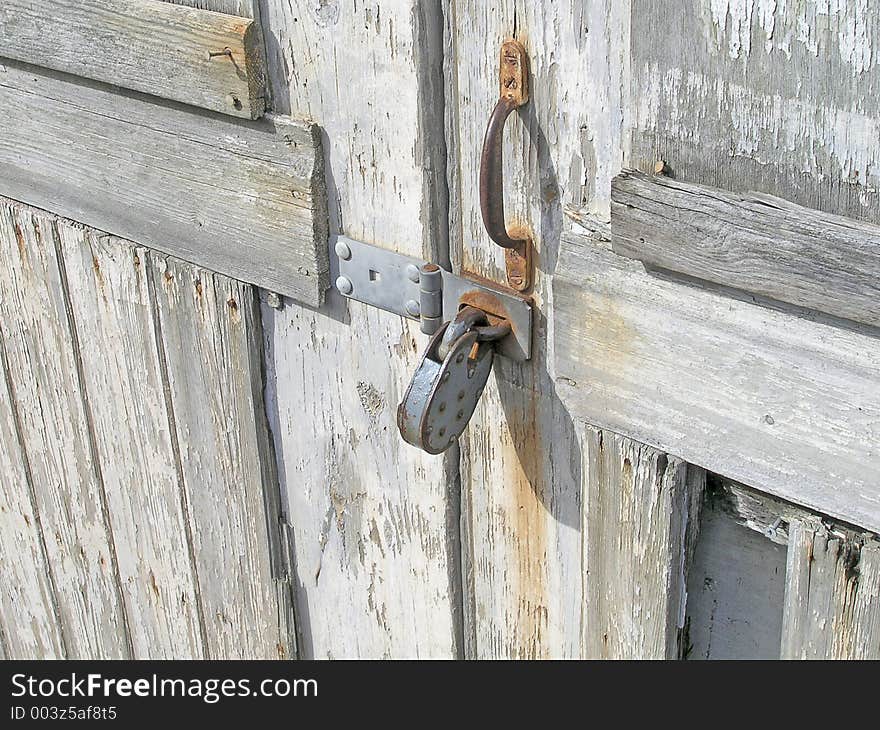 Old doors with padlock