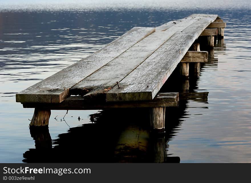 Abandoned Bridge On Water