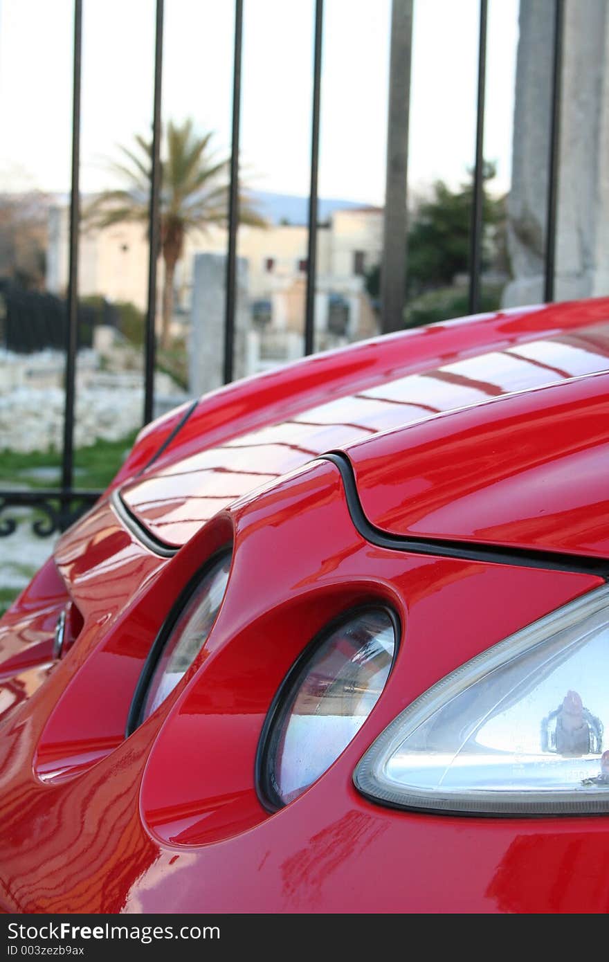 Sport red car detail