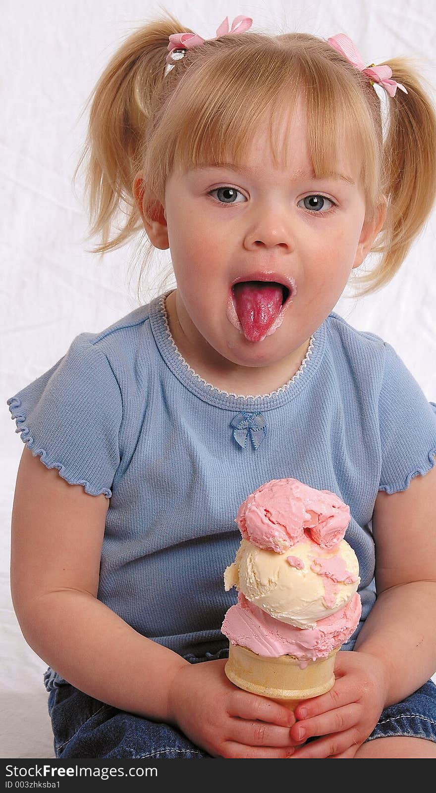 A girl ready to lick Ice Cream