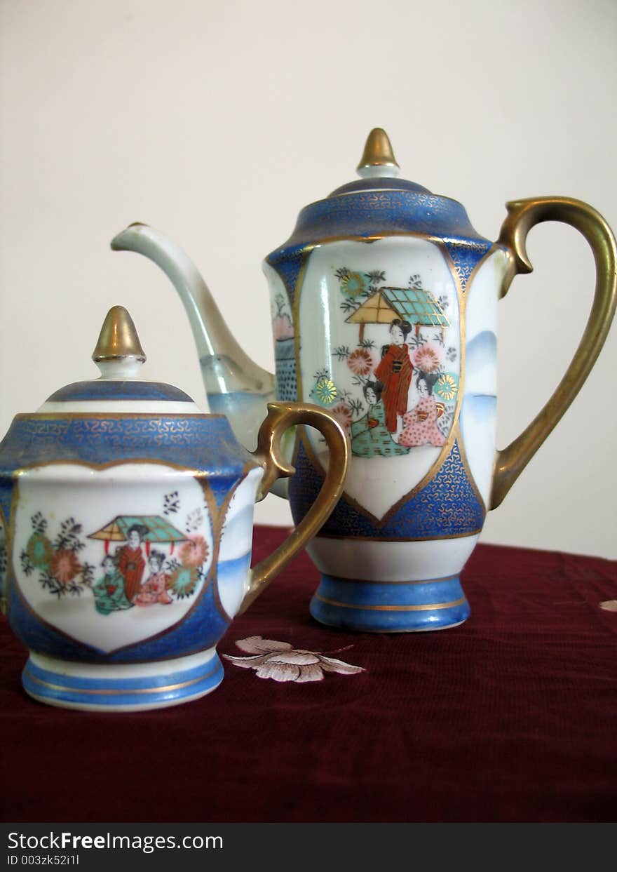 Porcelain tea set. Porcelain tea set