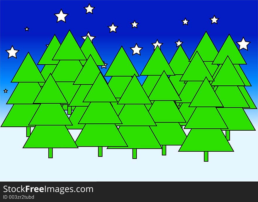 This is a Christmas forest. This is a Christmas forest.